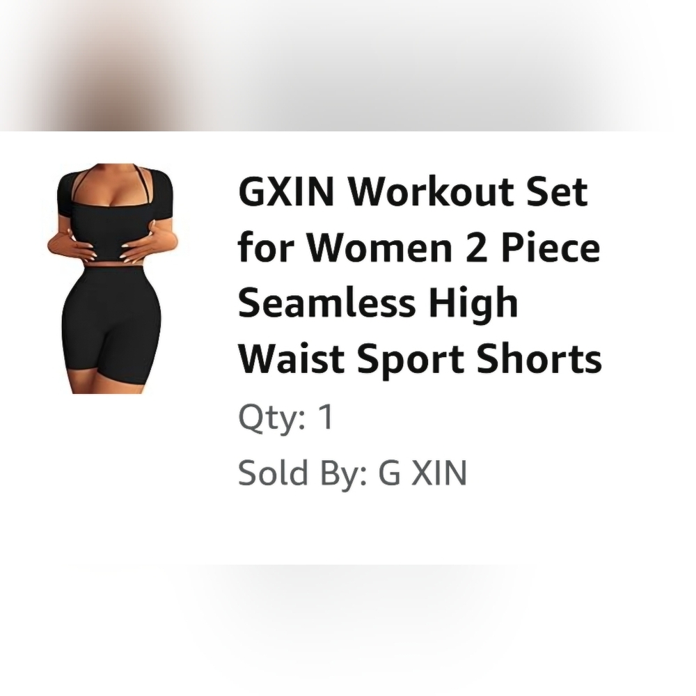 GXIN Black Workout Set (2 peice) Size Small